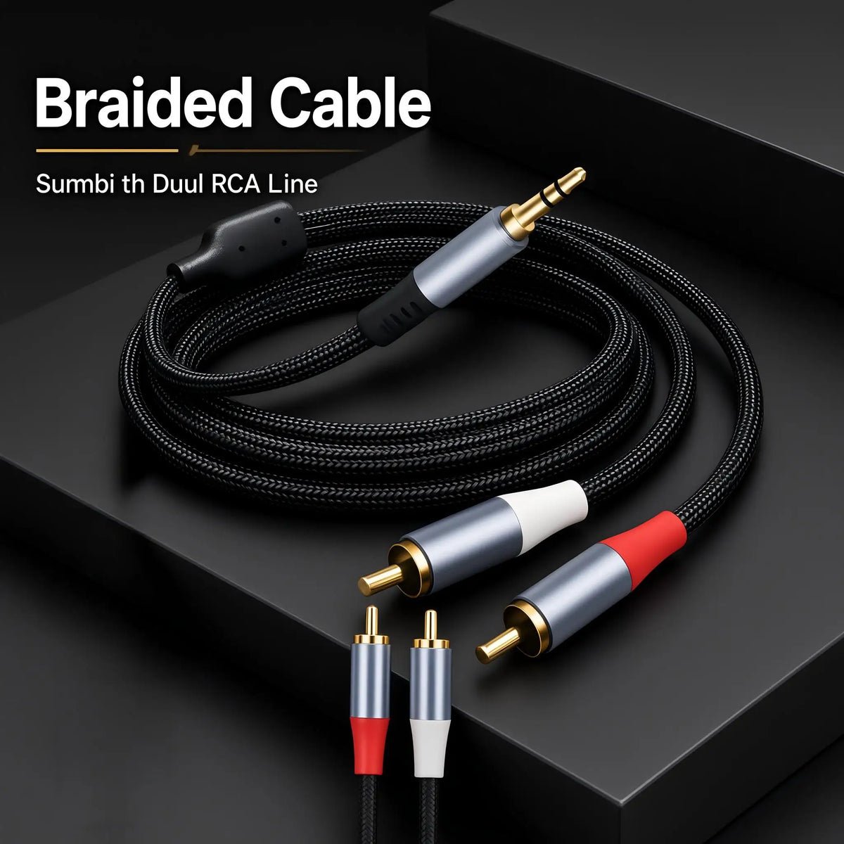 3.5mm to 2-RCA Audio Splitter Cable | AUX to RCA Stereo Audio Splitter Cable Nixie