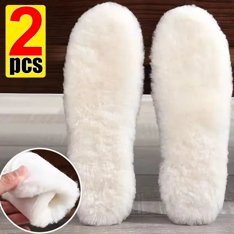 Sheepskin Wool Insoles – Warm Fluffy Fleece Shoe Pads for Winter Fleece Shoe Insoles Nixie 2pcs(1pair) 44