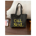 Korean Polka Dot Canvas Shoulder Bag – Large Capacity Women Canvas Shoulder Bag Nixie BB-1305Black