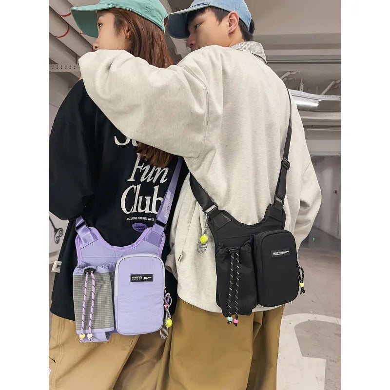 Korean Japanese Color-Block Crossbody Bag | Multi-Pocket Unisex Crossbody Shoulder Bag Nixie