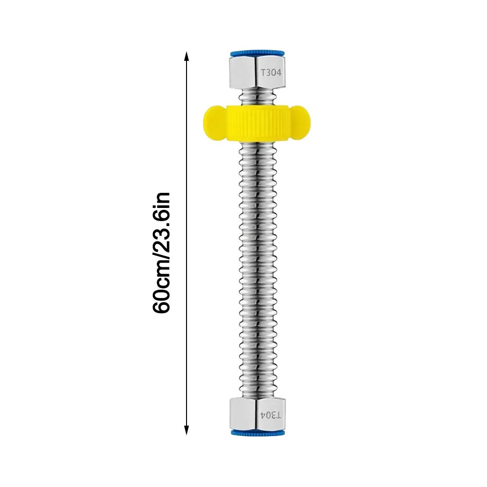 304 Stainless Steel Corrugated Plumbing Hose + Silicone Gasket Plumbing Supply Hose Nixie 60cm
