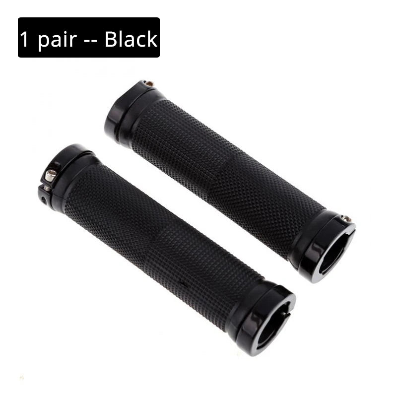 BUCKLOS Lock-On MTB Bike Grips – Non-Slip Rubber Handlebar MTB Handlebar Grips Nixie Black