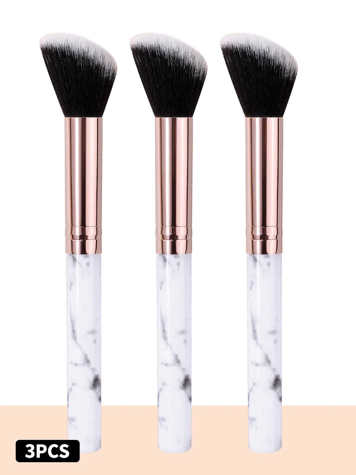 3-Piece Facial Contour & Blush Makeup Brush Set | Korean Style Makeup Brush Set Nixie