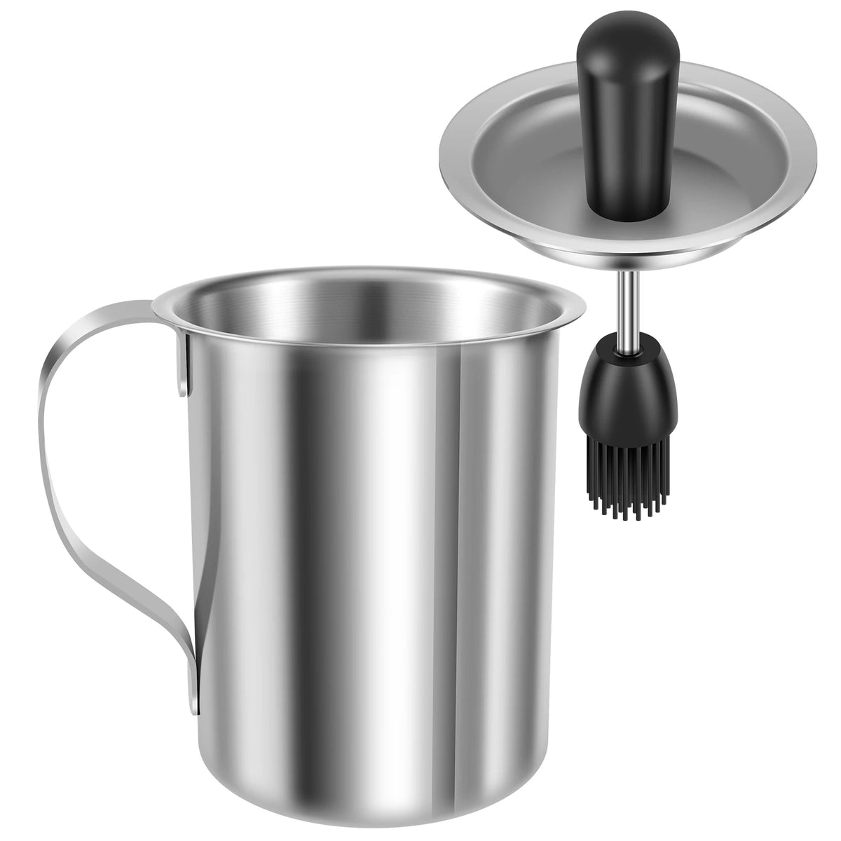 500ML Stainless Steel BBQ Sauce Basting Pot & Brush Set BBQ Basting Set Nixie