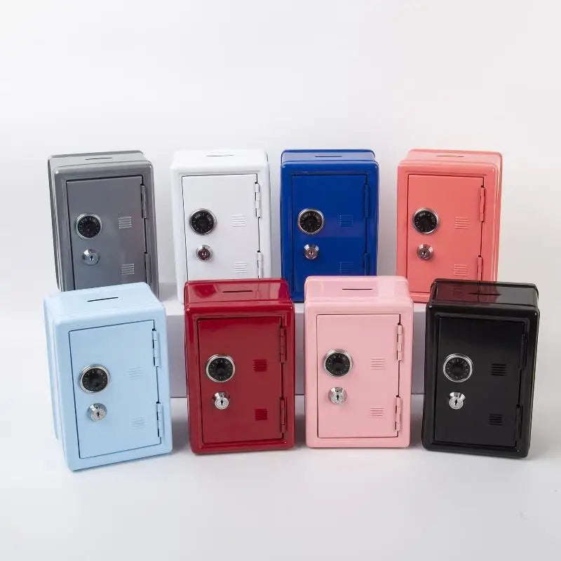 Mini Metal Safe Piggy Bank with Lock – Secure Cash Storage Box Metal Piggy Bank Nixie