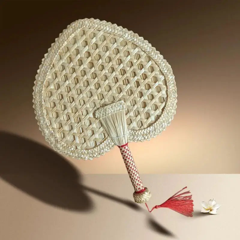 Hand-Woven Wheat Straw Fan – Natural Handheld Cooling Fan Handheld Straw Fan Nixie A2
