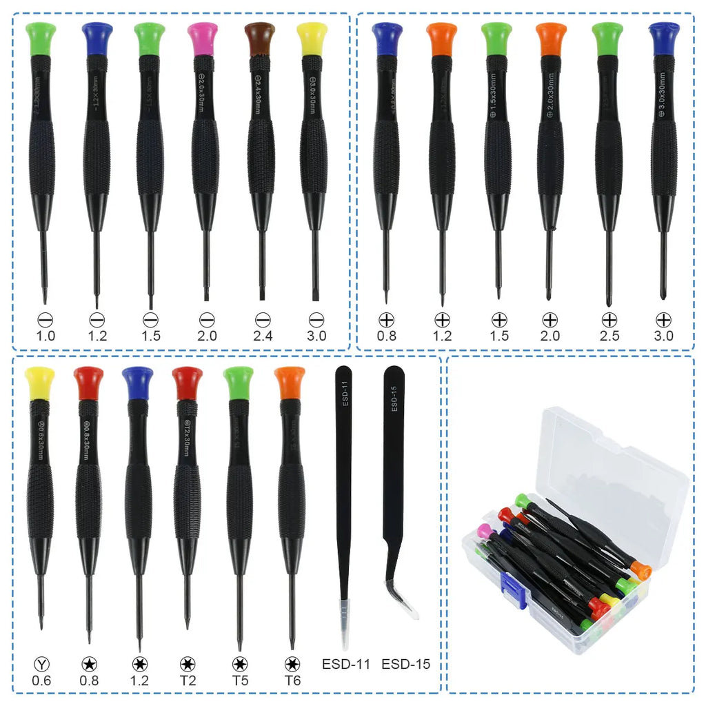 20-Piece Precision Screwdriver Set – Phillips, Y-Shape & More