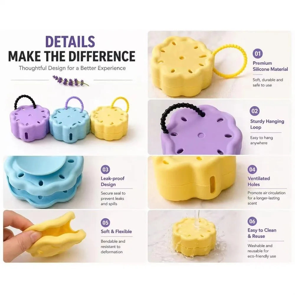Silicone Hanging Fragrance Box – Flower Shape, Reusable Fragrance Holder Nixie