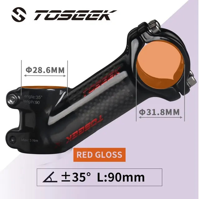 TOSEEK Carbon Alloy MTB Handlebar Stem 31.8mm Ultralight