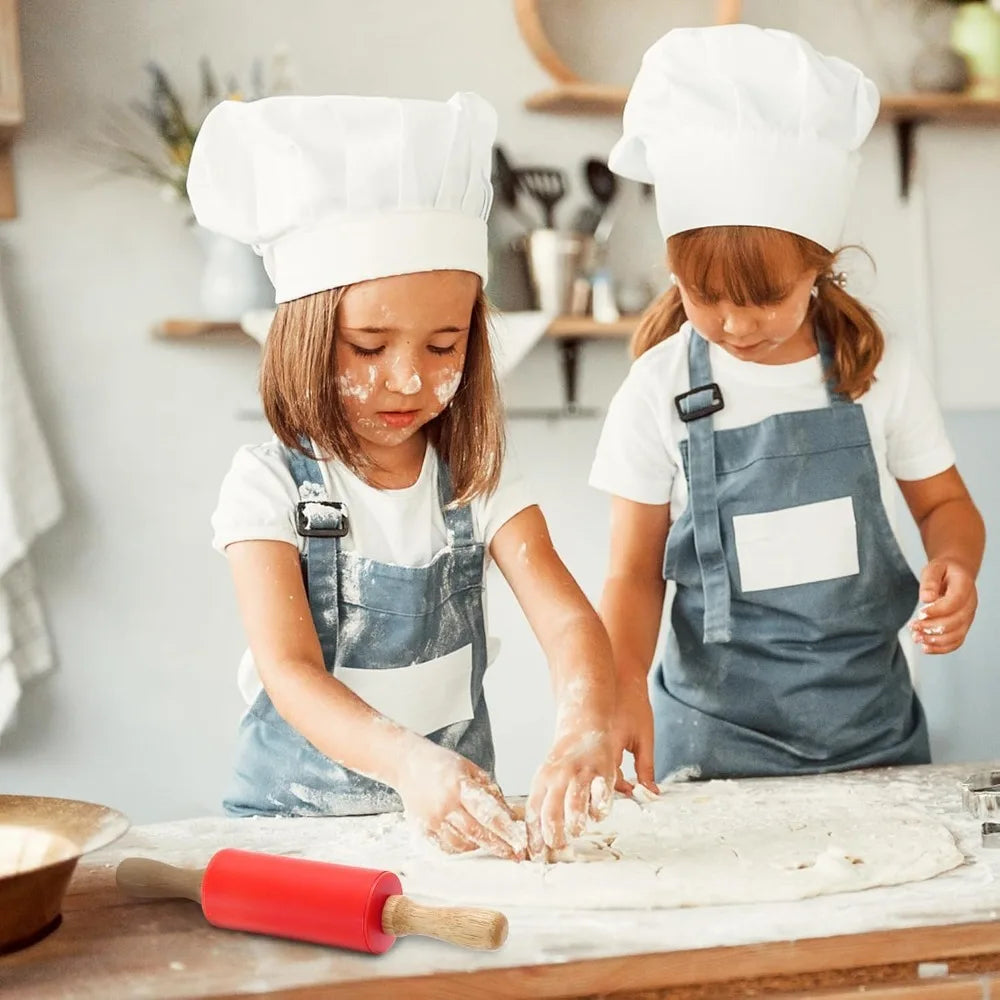Non-Stick Silicone Rolling Pin with Wooden Handle | Baking Tool Silicone Rolling Pin Nixie