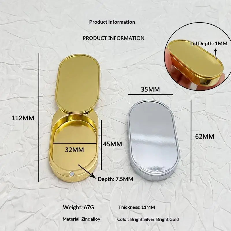 Moon Shaped Zinc Alloy Slide Lid Balm Container – Travel Tin