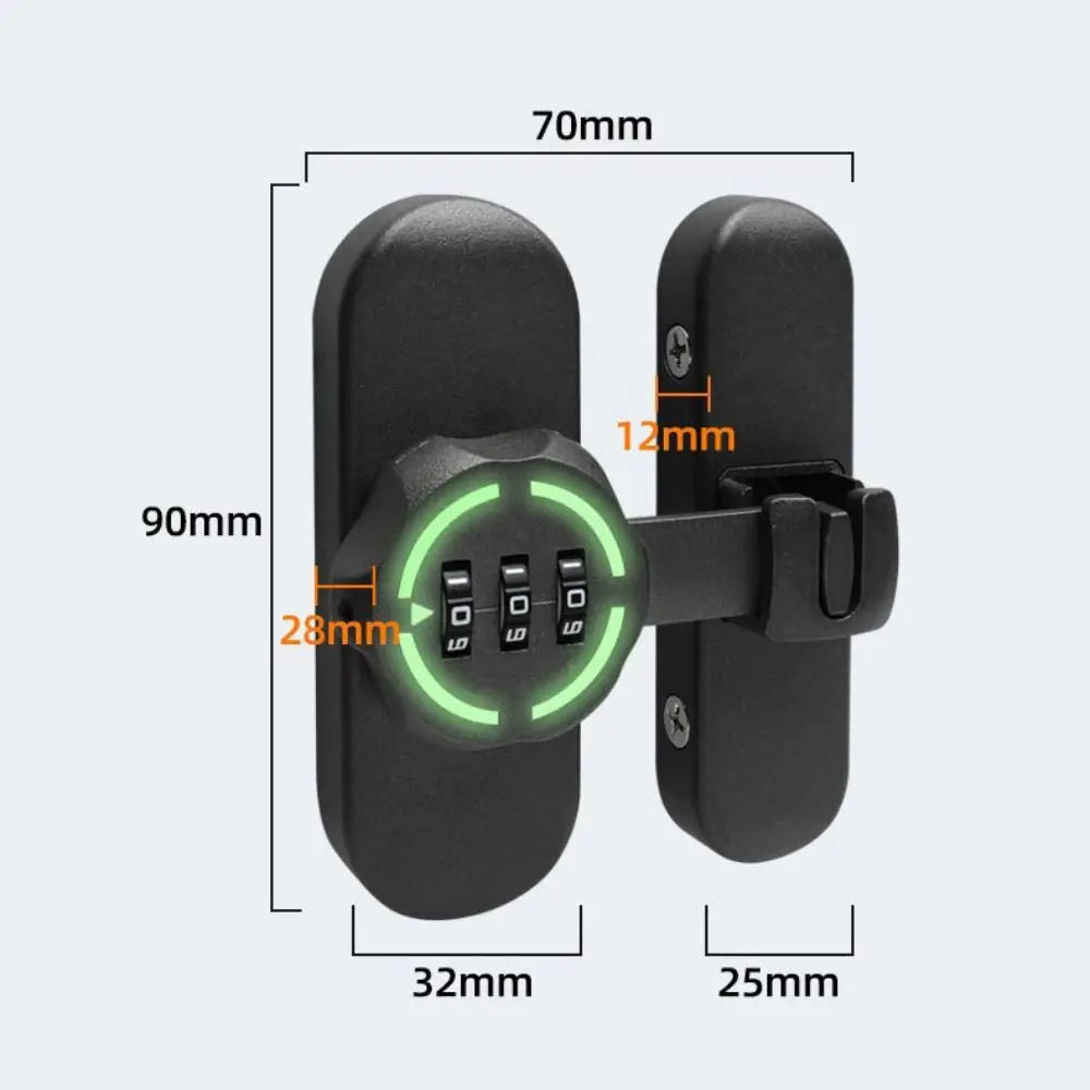 Zinc Alloy Mechanical Password Lock – 90/180° Sliding Door Bolt Mechanical Door Lock Nixie