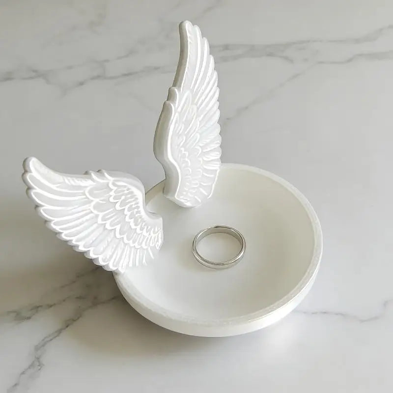 Angel Wings Jewelry Tray – Elegant Ring Dish & Desk Décor Jewelry Ring Dish Nixie