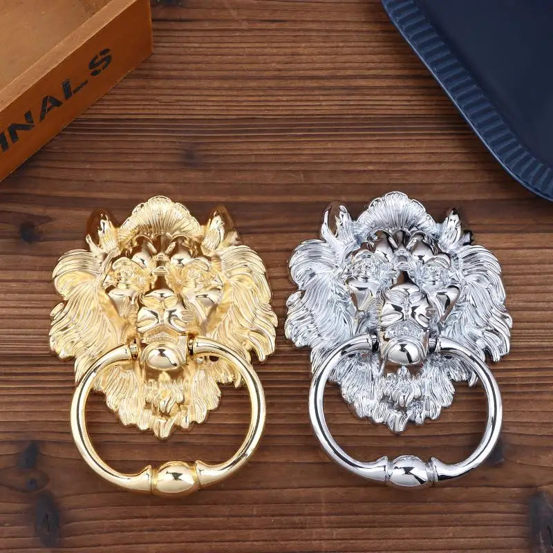 Lion Head Door Knocker Pull Handle – Gold & Silver Zinc Alloy Door Knocker Handle Nixie