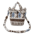 Fluffy Lamb Wool Crossbody Bucket Bag – Women's Furry Handbag Crossbody Bucket Bag Nixie BB-698-Beige Extra Large