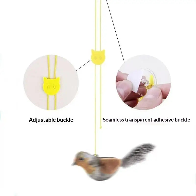 Cat Teaser Swing Toy – Bite-Resistant Realistic Bird 1/2/3 PCS