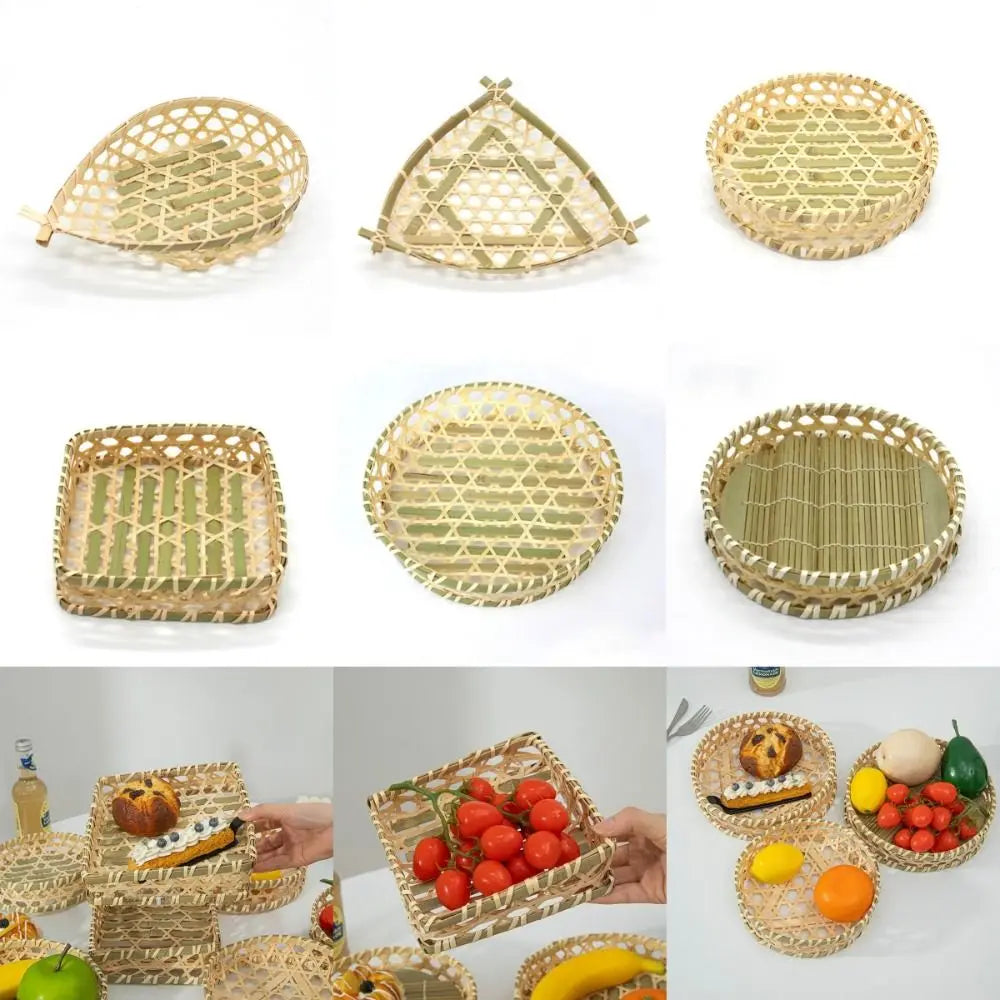 Miniature Woven Bamboo Basket – 1:12 & 1:6 Dollhouse Decor Dollhouse Miniature Nixie