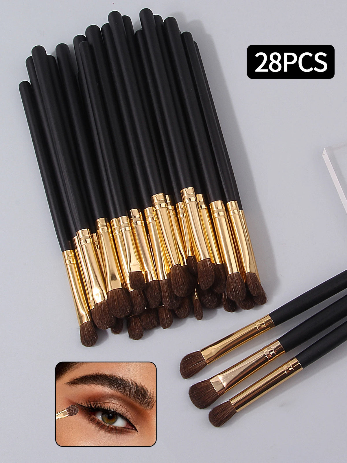 28-Piece Professional Eye Makeup Brush Set | Nixie Makeup Brush Set Nixie black