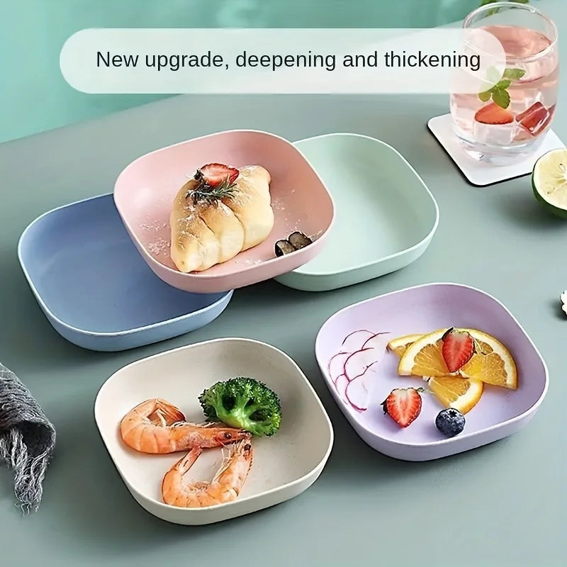 10-Piece Reusable Plastic Dessert & Snack Plates Set | Party Dishes