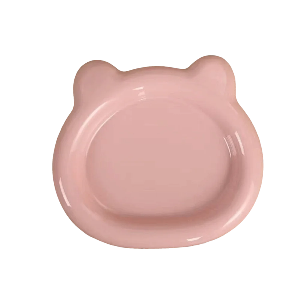 Cute Bear-Shaped PP Cat & Puppy Food Bowl – Anti-Tip Pet Food Bowl Nixie Pink