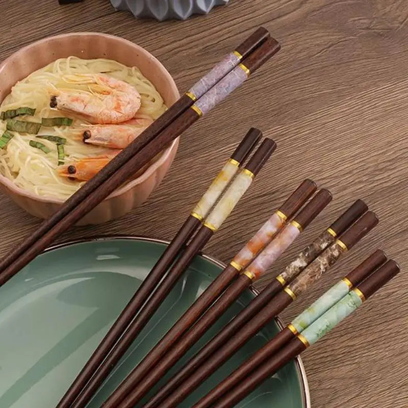 Reusable Bamboo Chopsticks Non-Slip | 5 Pairs for Sushi Bamboo Chopsticks Nixie