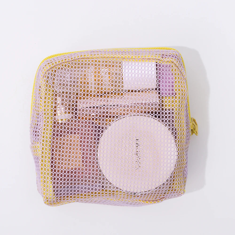 Large Candy Color Cosmetic Bag – Mesh Toiletry Organizer Cosmetic Bag Nixie