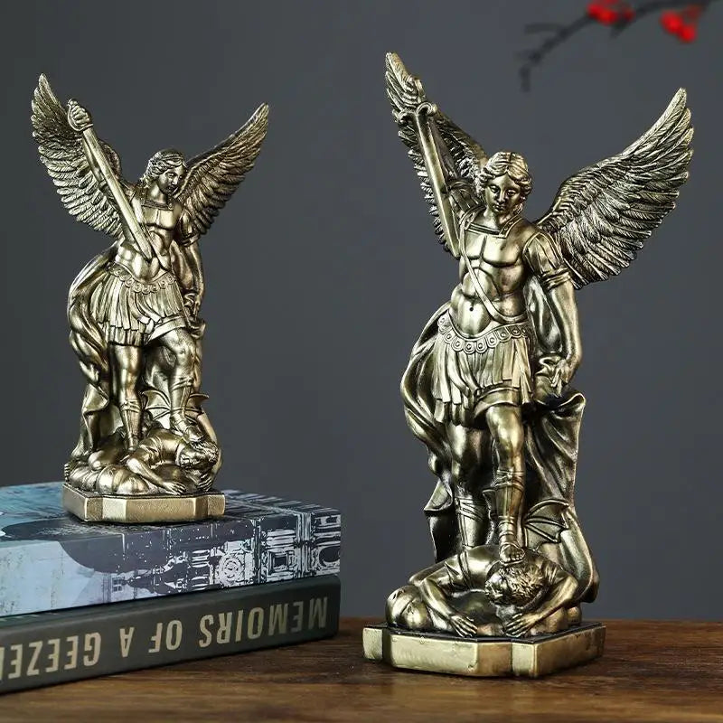 Resin St. Michael Archangel Statue – Catholic Altar Decor Gift Religious Figurine Nixie