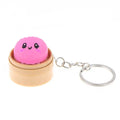 Kawaii Steamed Bun Keychain – Cute Bag Charm & Party Favor Novelty Keychain Nixie Pink