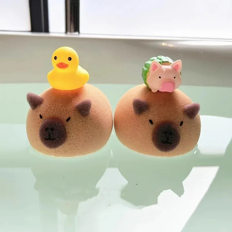 Capybara Bath Sponge – Cute Soft Body & Face Wash Scrubber