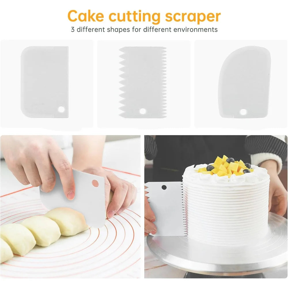 6-Piece Cake Decorating Kit – Turntable, Spatulas & Smoothers Cake Decorating Kit Nixie