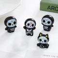 6 Mini Resin Sugar Skull Figurines – Halloween Day of Dead Décor Resin Skull Figurines Nixie Default Title