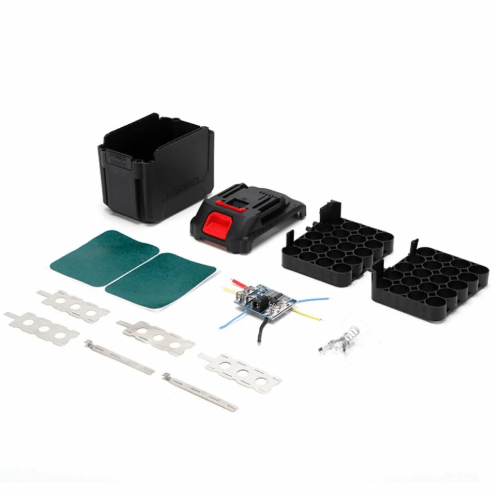 20-Cell 18650 Battery Case Kit – Makita Style ABS DIY Set Battery Case Kit Nixie black