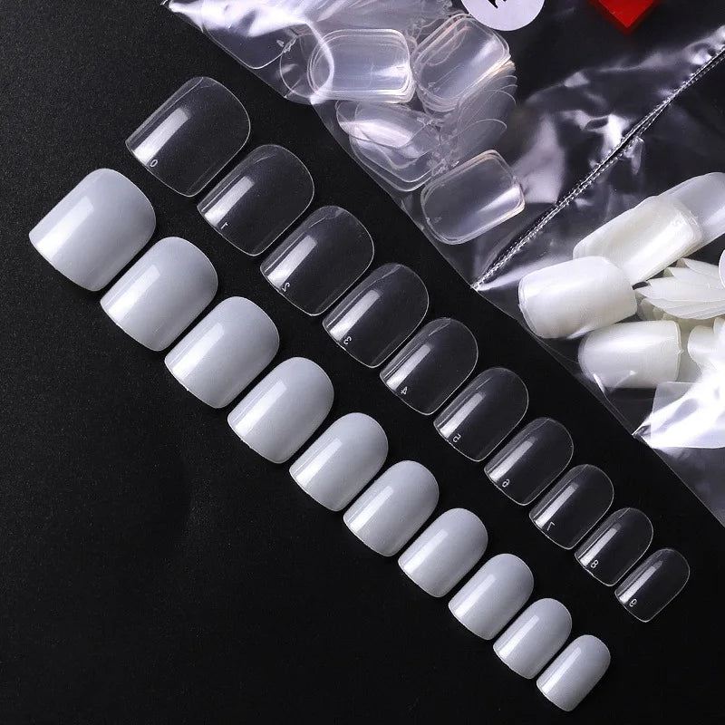 24Pcs Short Square Press On Nails Full Cover Acrylic Nail Tips Press On Nails Nixie