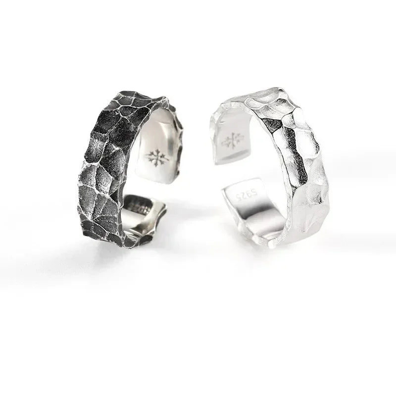 Black Punk Adjustable Mood Tracker Ring – Zinc Alloy Crystal Fashion Ring Nixie