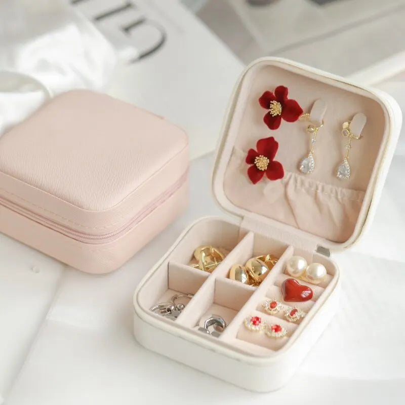PU Leather Jewelry Box Set – Ring & Earring Organizer | 2-Piece