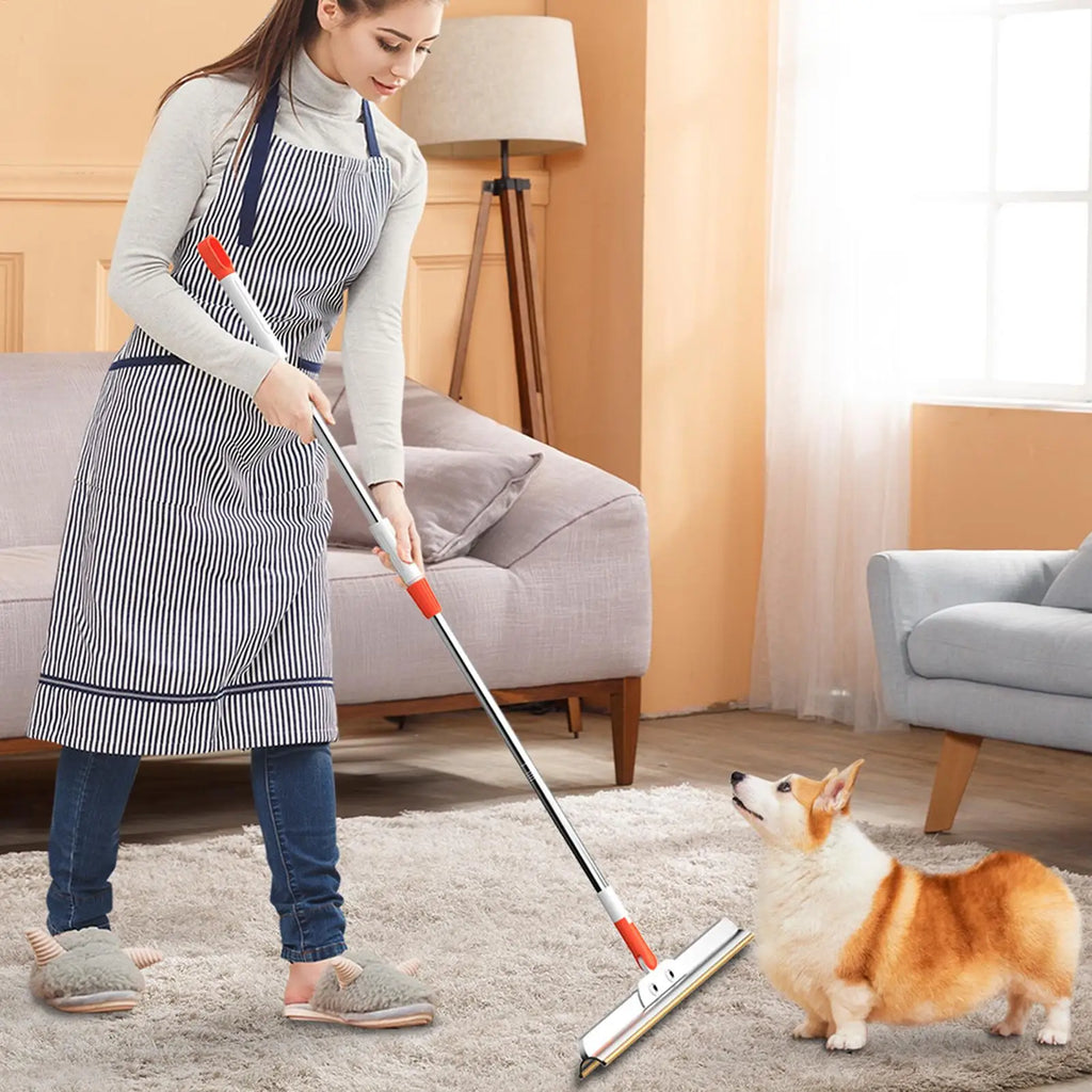Carpet Rake for Pet Hair – Long Handle Reusable Cleaner Pet Hair Carpet Rake Nixie