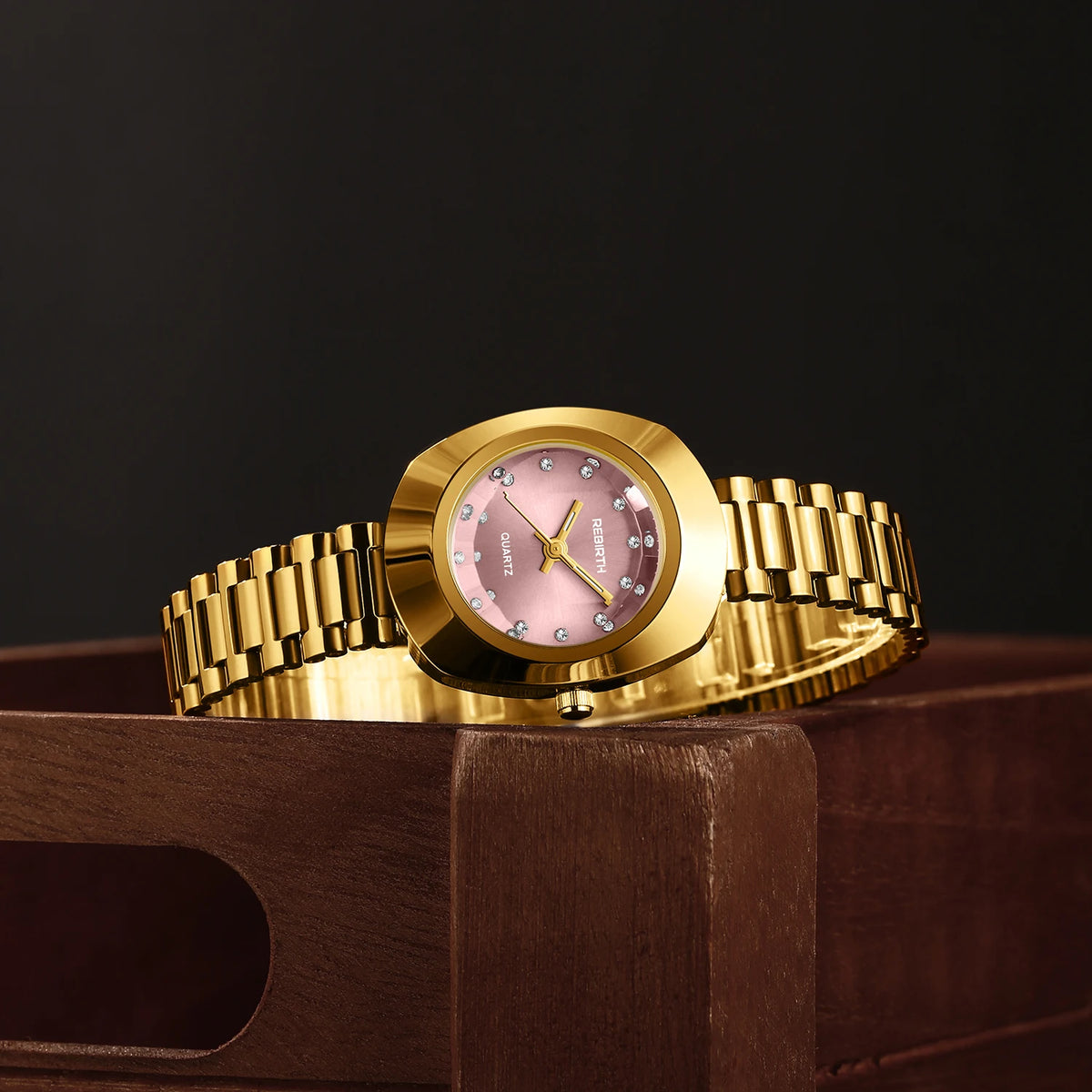 REBIRTH Casual Business Quartz Watch – Stainless Steel Band Quartz Wristwatch Nixie