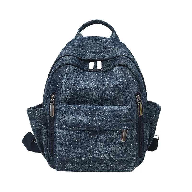 Women's Casual Denim Backpack – Lightweight College Commuter Bag Denim Backpack Nixie