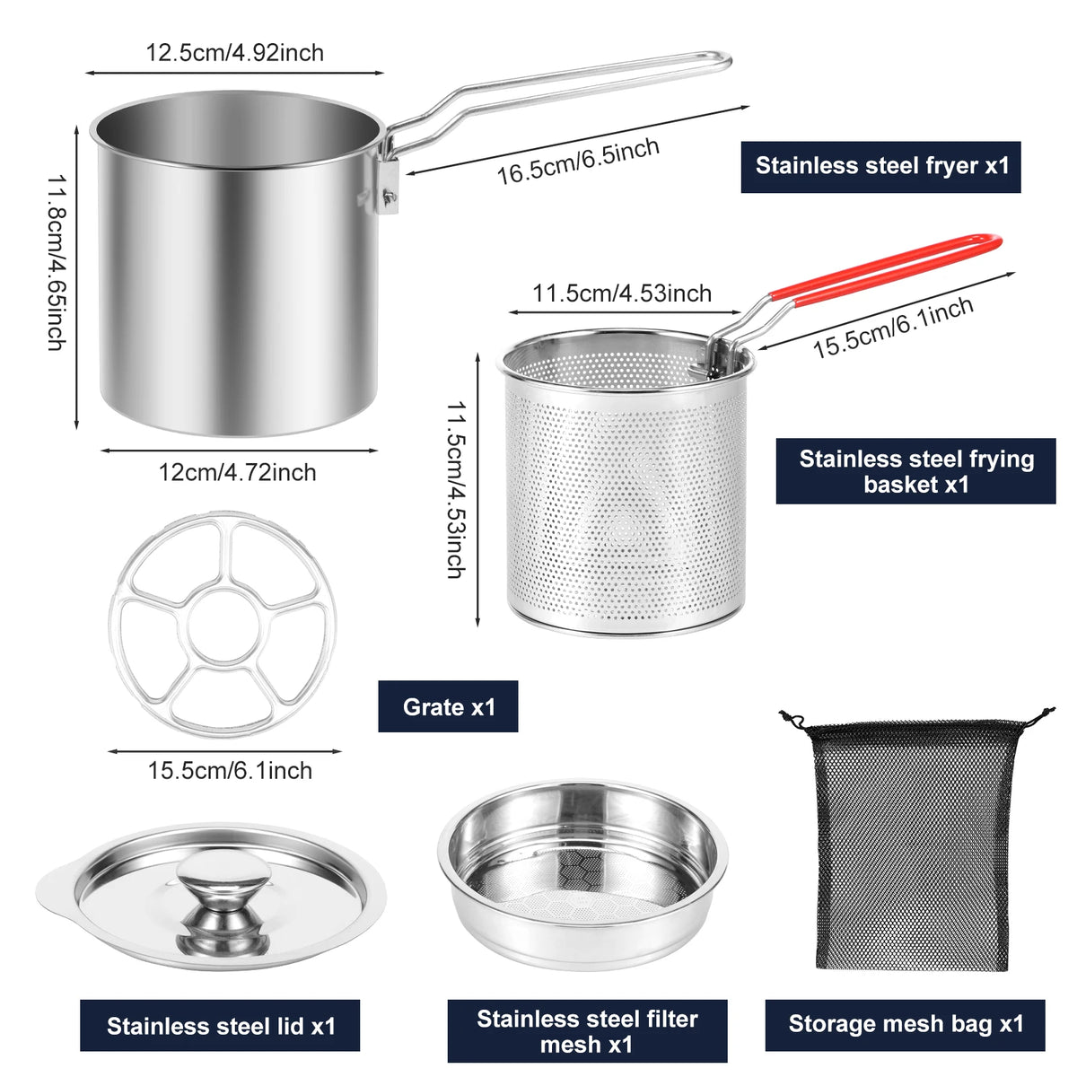 304 Stainless Steel Deep Frying Pot with Basket & Lid – 3.2 Qt Deep Fryer Pot Nixie Style 3