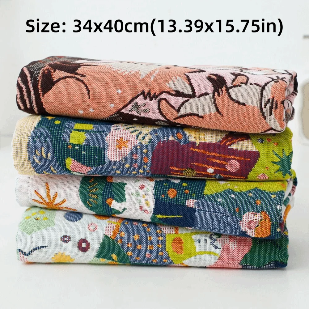 4-Layer Cotton Gauze Kitchen Hand Towel 34x40cm Quick Dry