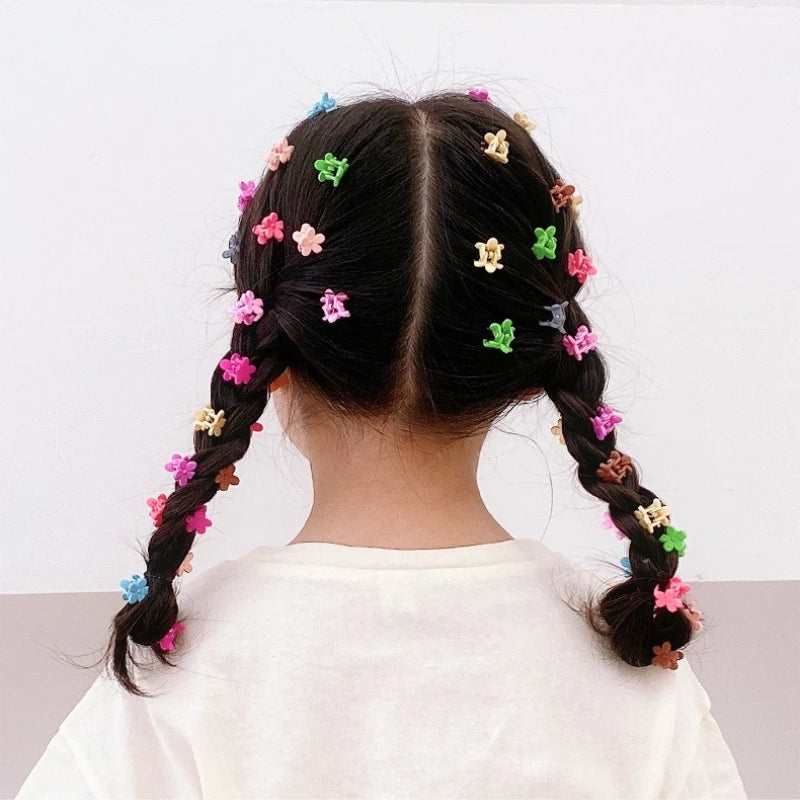 100pc Girls Mini Hair Claw Clips – Flowers Stars & Crowns Kids Hair Clips Nixie