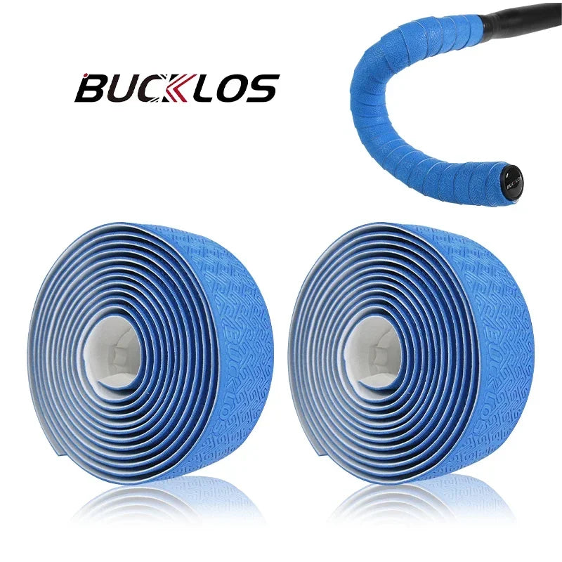 BUCKLOS Road Bike Handlebar Tape – Anti-Slip PU EVA Bar Wrap Handlebar Tape Nixie M1-BLUE