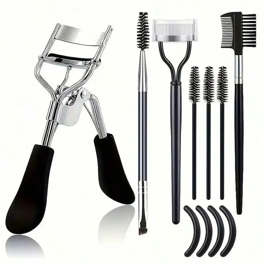11-in-1 Eyelash Curler Kit with Comb & 4 Silicone Refill Pads