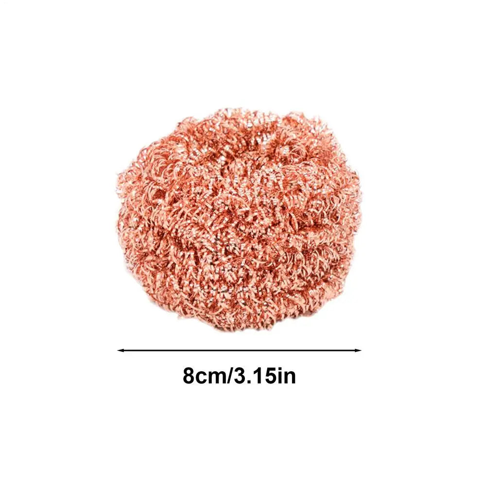 2PCS Copper Wire Scrubber Balls – Rust-Resistant Kitchen Cleaner