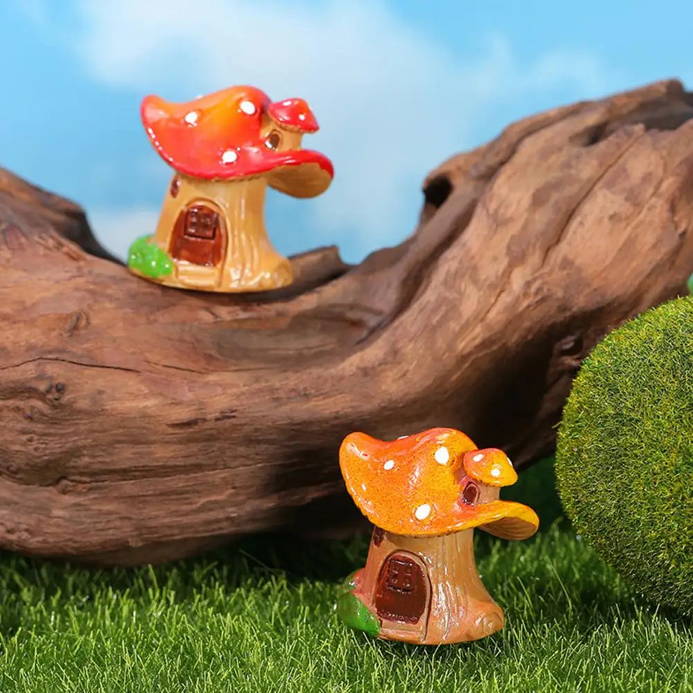 Resin Mushroom House Fairy Garden Miniature Ornament Decor Miniature Garden Ornament Nixie
