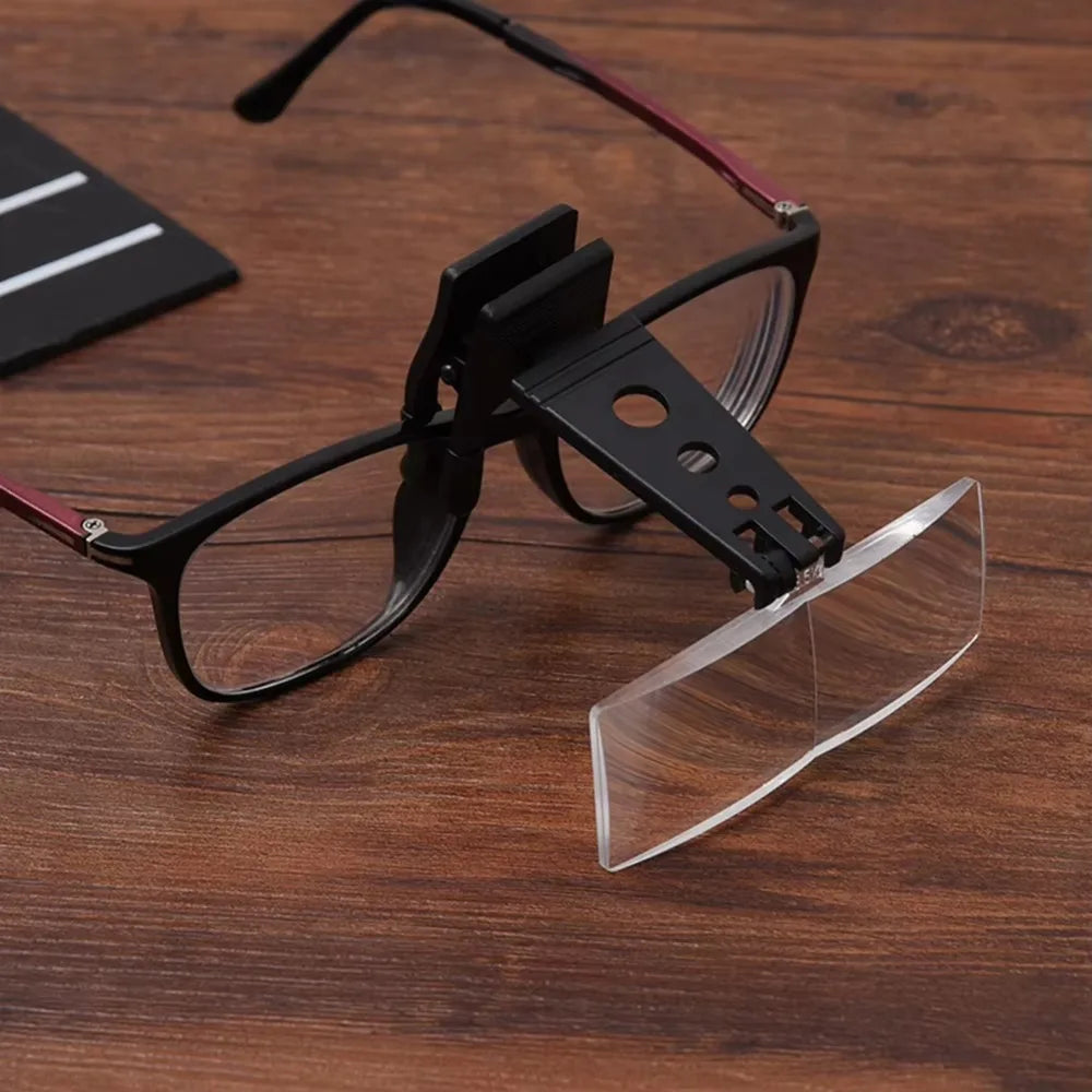 Clip-On LED Magnifier Loupe 1.5x 2.5x 3.5x Folding Eyeglass LED Magnifier Loupe Nixie Default Title