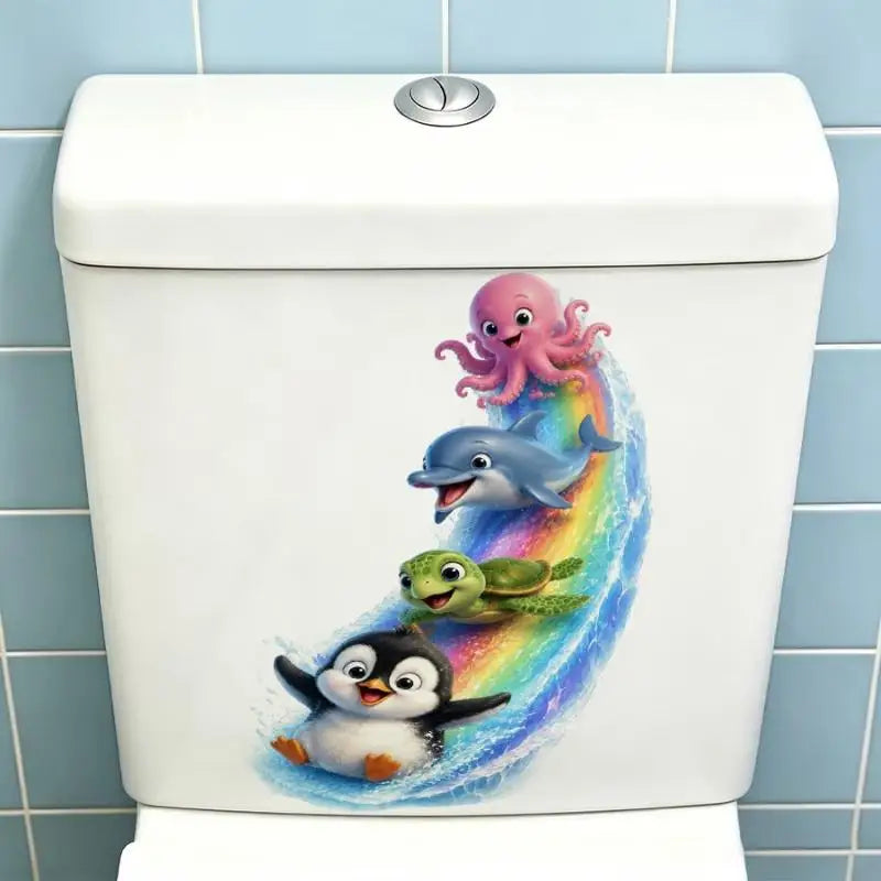 Ocean Toilet Lid Sticker – Waterproof Removable Bathroom Decal Bathroom Decal Sticker Nixie