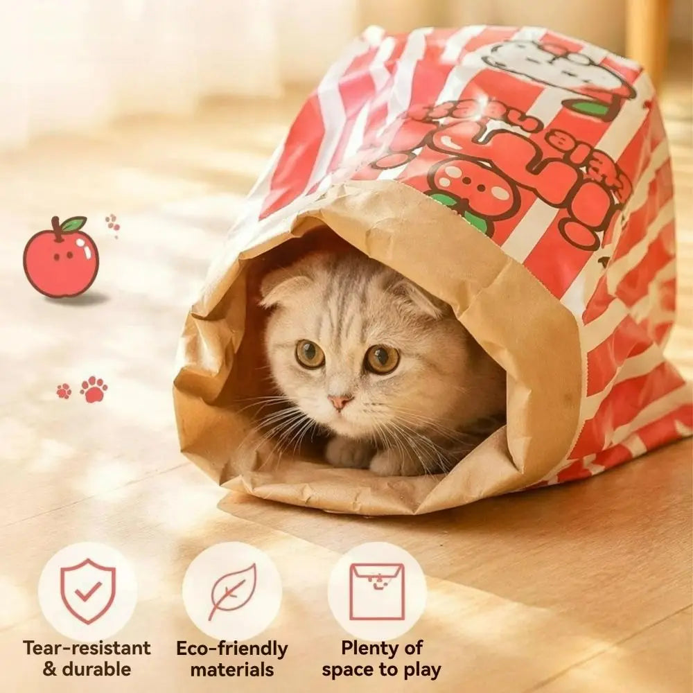 Kraft Paper Cat Tunnel Crinkle Hide & Seek Toy – 65×50cm Cat Tunnel Toy Nixie