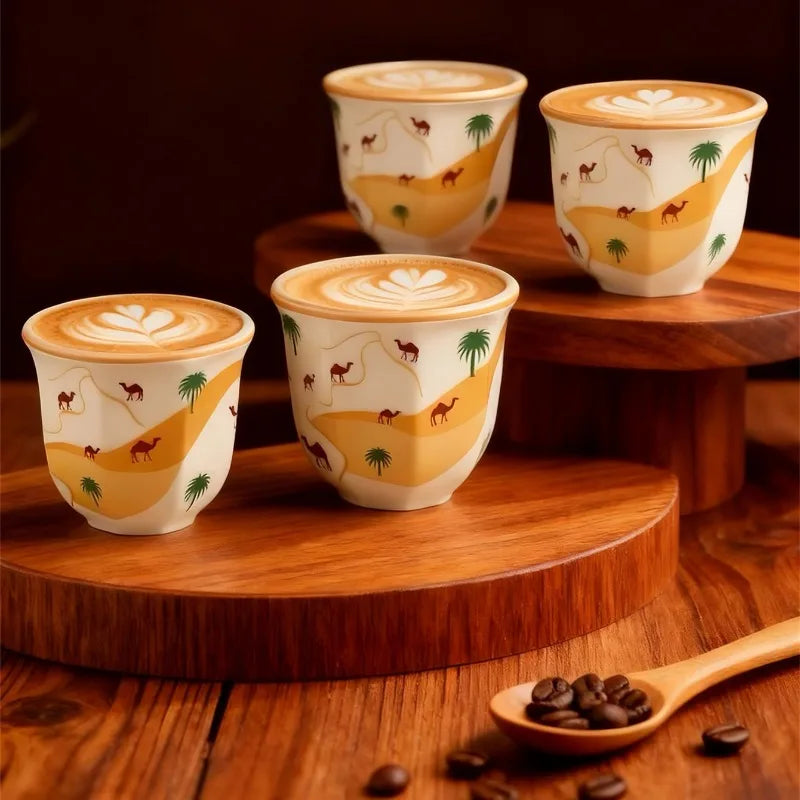 Middle Eastern Ceramic Espresso Cup – Desert Camel Retro Design Ceramic Espresso Cup Nixie