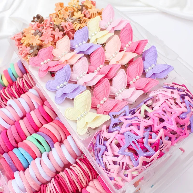 850-Piece Girls Hair Accessories Set – Clips, Bands & Barrettes Girls Hair Accessories Nixie